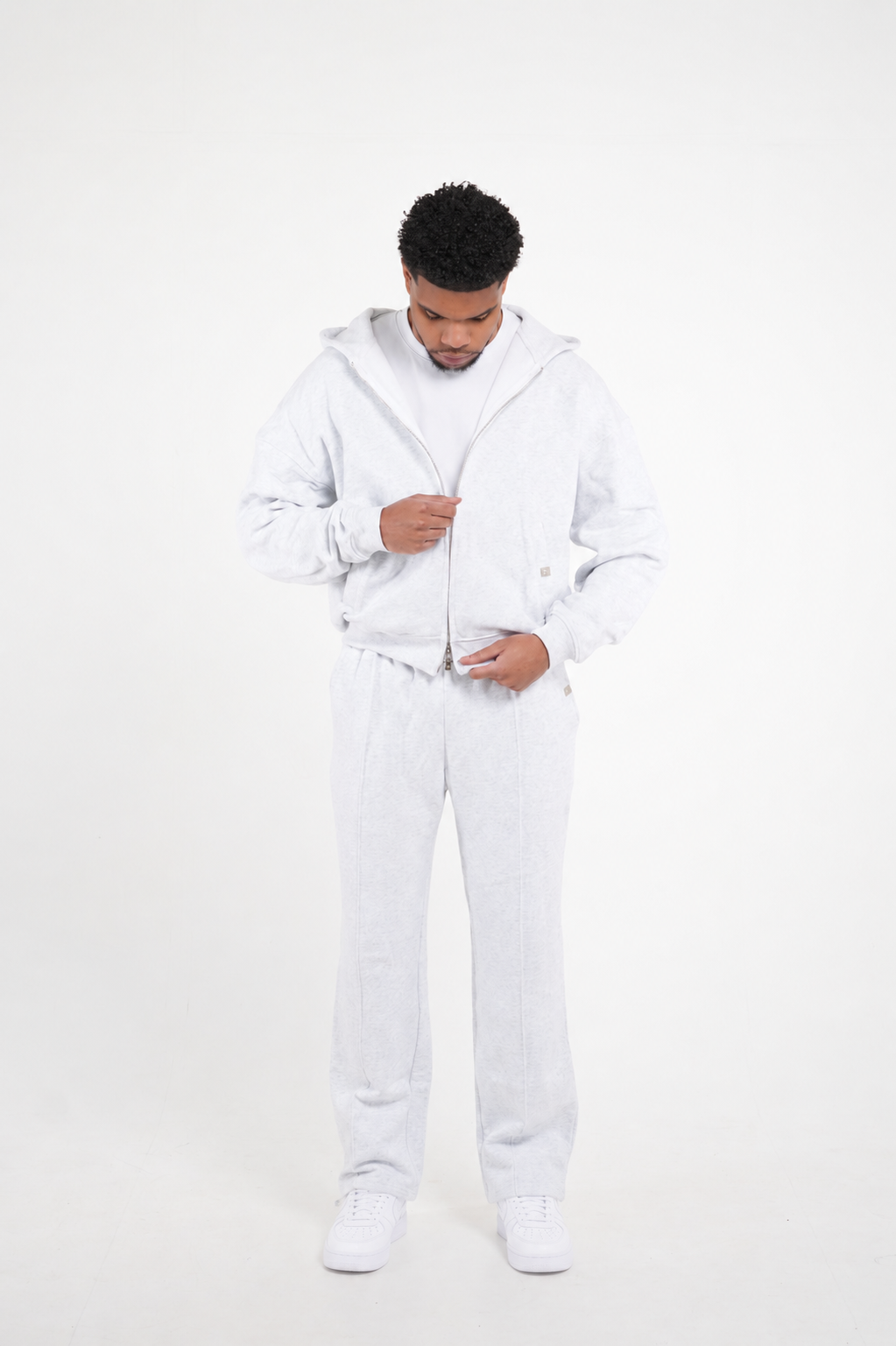 L'Essentiels Zip Up - Grey Marl